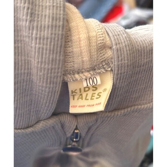 Kids Tales Baby Bunny Hooded Romper With Ears Size 100 Gray Full-Zip Long Sleeve - Picture 4 of 4